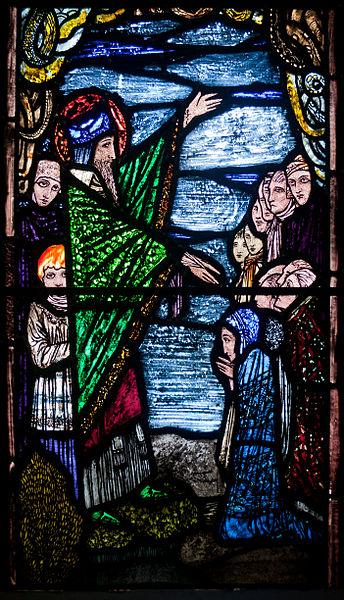 Harry Clarke stained glass window depicting Saint Patrick
preaching to his disciples