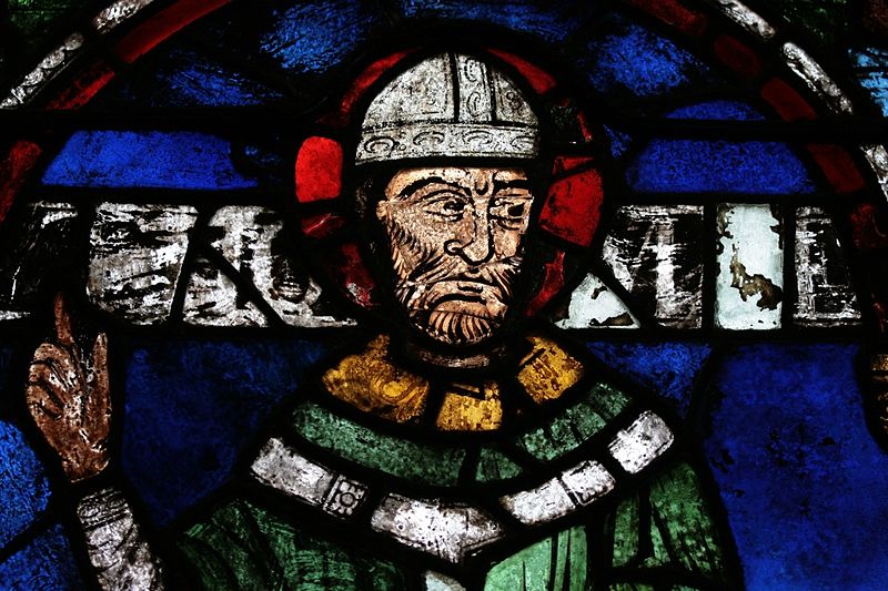Thomas Becket stained glass window at Canterbury Cathedral